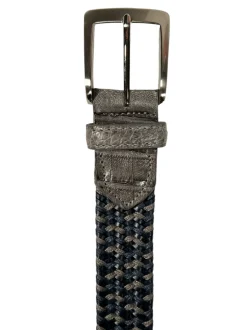 W.KLEINGBERG WOVEN STRETCH BELT - DENIM MIX