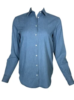 XACUS BLOUSE - MID BLUE DENIM