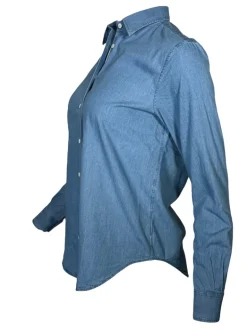 XACUS BLOUSE - MID BLUE DENIM