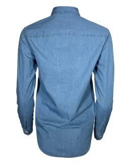 XACUS BLOUSE - MID BLUE DENIM